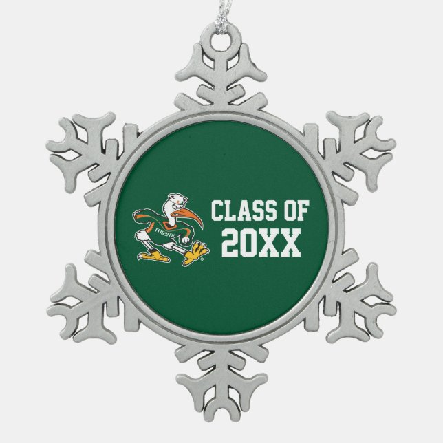 Sebastian with Class Year Snowflake Pewter Christmas Ornament (Front)