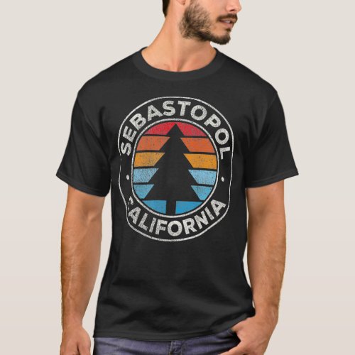 Sebastopol California CA Vintage Graphic Retro 70s T_Shirt