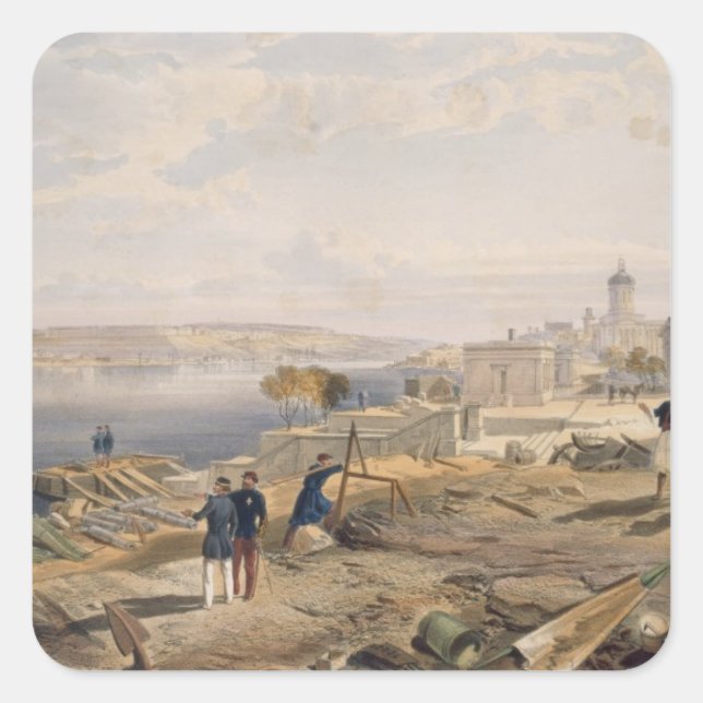 Sebastopol from the Rear of Fort Nicholas, plate f Square Sticker (Front)
