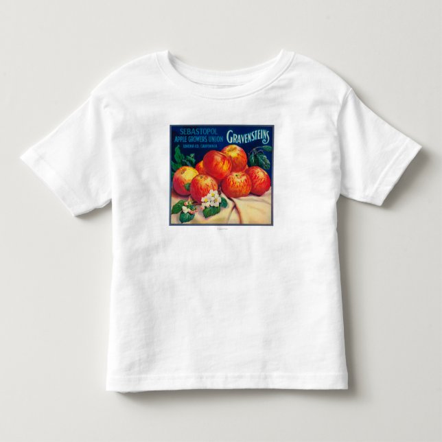 Sebastopol Gravensteins Apple LabelSonoma, CA Toddler T-shirt (Front)