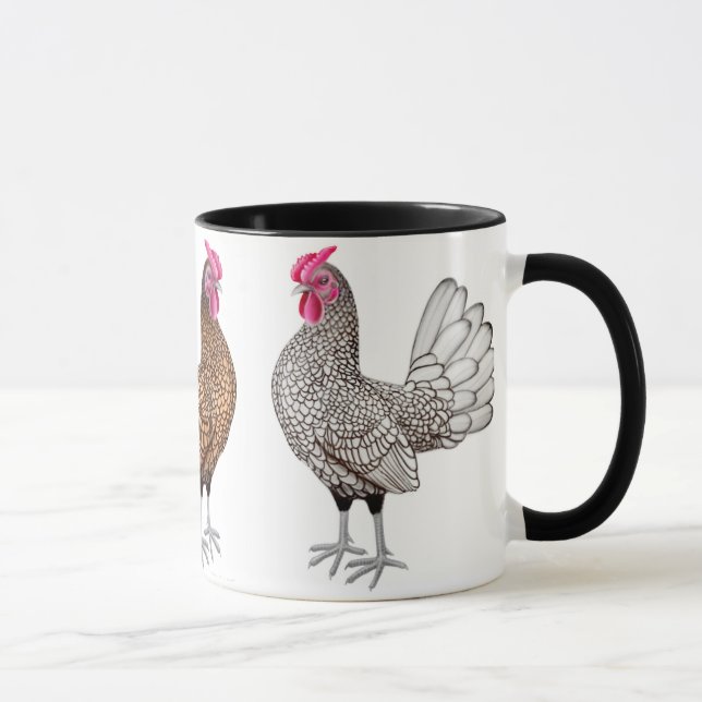 Sebright Bantam Chickens Ringer Mug (Right)