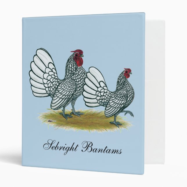 Sebright Bantams:  Silver 3 Ring Binder (Front/Inside)