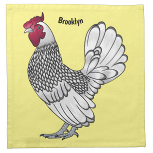 Sebright chicken cartoon illustration cloth napkin