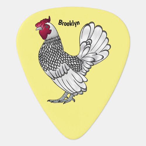 Sebright chicken cartoon illustration  guitar pick