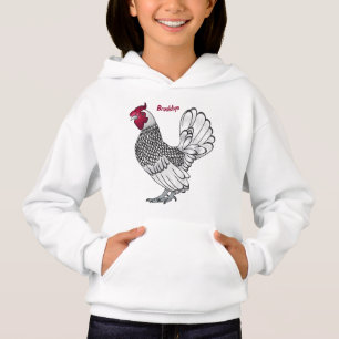 Sebright chicken cartoon illustration hoodie