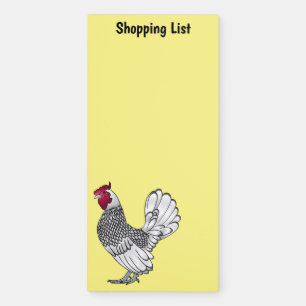 Sebright chicken cartoon illustration magnetic notepad