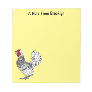 Sebright chicken cartoon illustration notepad