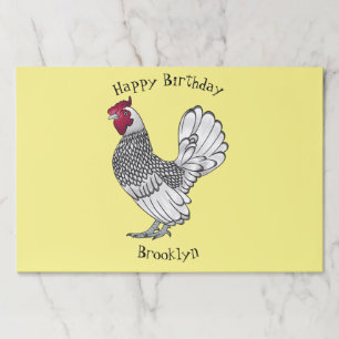 Sebright chicken cartoon illustration paper pad