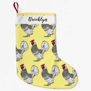 Sebright chicken cartoon illustration small christmas stocking