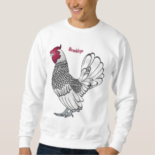 Sebright chicken cartoon illustration sweatshirt