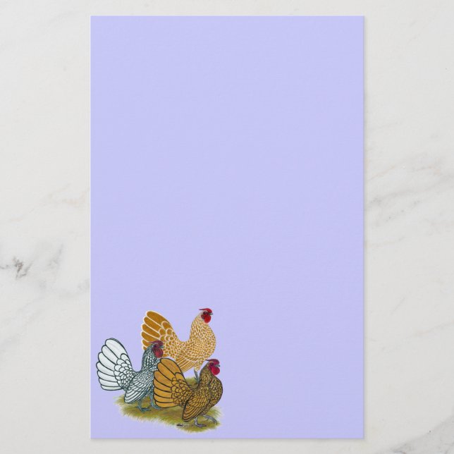 Sebright Rooster Assortment Stationery (Front)