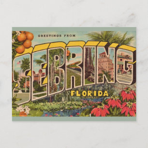 Sebring Florida Vintage Greeting Postcard