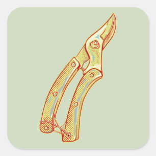 Secateurs Gardening tools Square Sticker