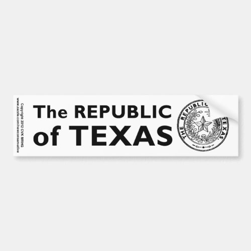 Secede Republic of Texas Bumper Sticker