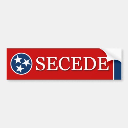 SECEDE Tennessee TN bumper sticker