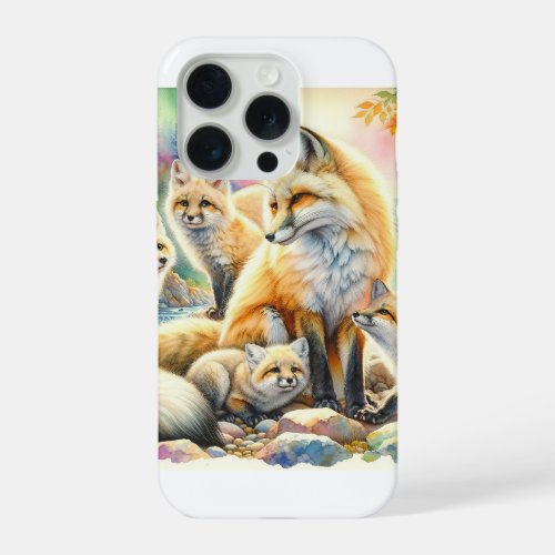 Sechura Foxes in Harmony 060624AREF127 _ Watercolo iPhone 15 Pro Case