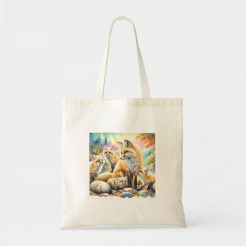 Sechura Foxes in Harmony 060624AREF127 _ Watercolo Tote Bag
