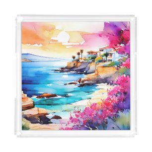 "Secluded Beach" Acrylic Tray