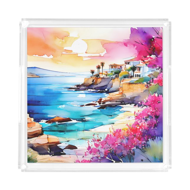 "Secluded Beach"  Acrylic Tray (Front)