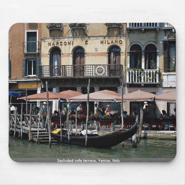Secluded cafe terrace, Venice, Italy Mouse Pad (Front)