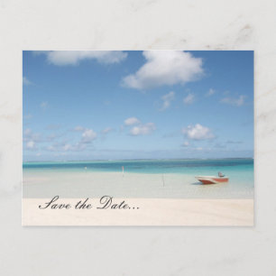 Secluded Island-SAVE THE DATE Announcement Postcard