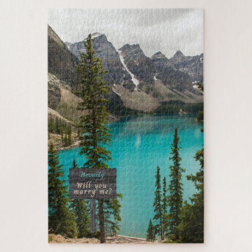 Secluded Mountain Lake Marry Me Puzzle