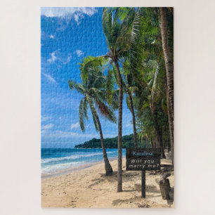 Secluded Tropical Island Beach Marry Me Puzzle