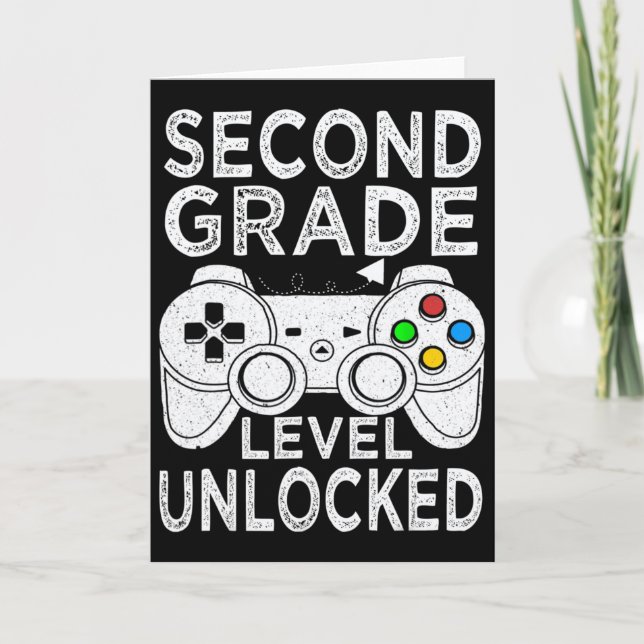 Second 2nd Grade Level Unlocked Video Game Byck To Card (Front)