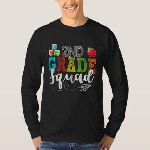 Second 2nd Grade Squad Teachers Students Team Back T-Shirt