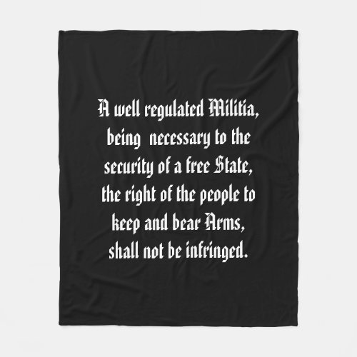 Second Amendment Blanket Black