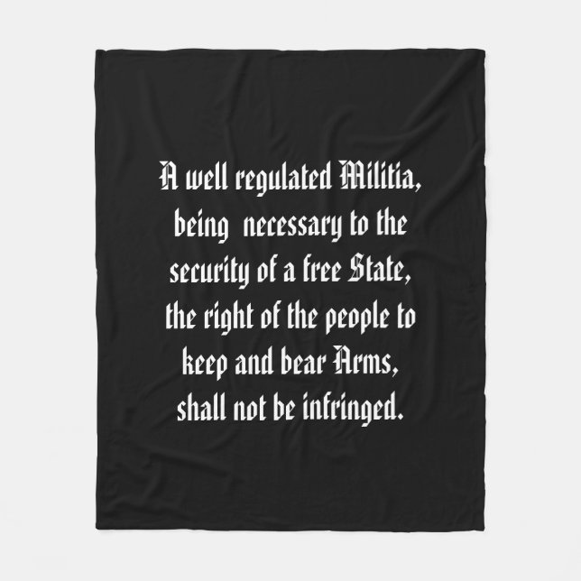 Second Amendment Blanket Black (Front)