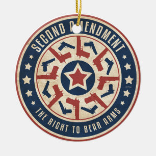 Second Amendment Ceramic Ornament