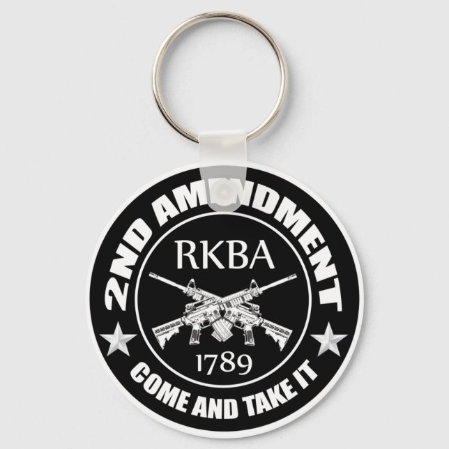 Second Amendment Come And Take It RKBA AR's Keychain (Front)