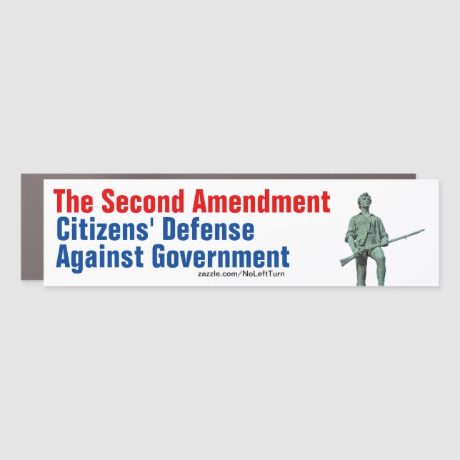 Second Amendment Defense Against Government Bumper Car Magnet (Front)