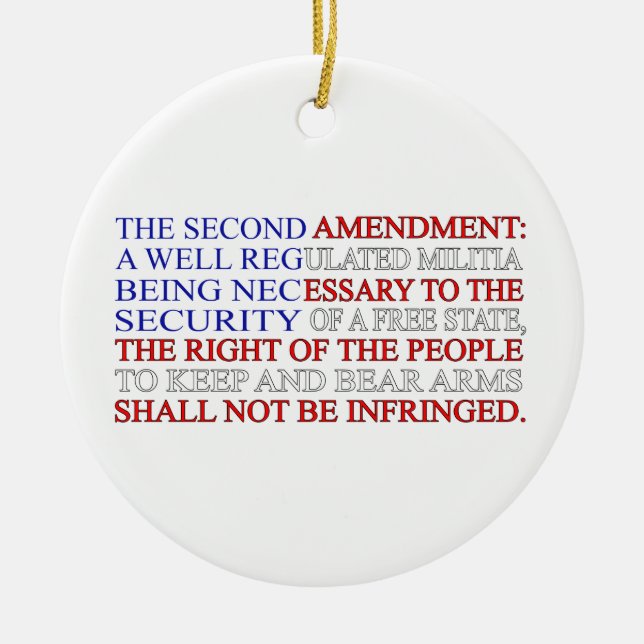 Second Amendment Flag Ceramic Ornament (Front)