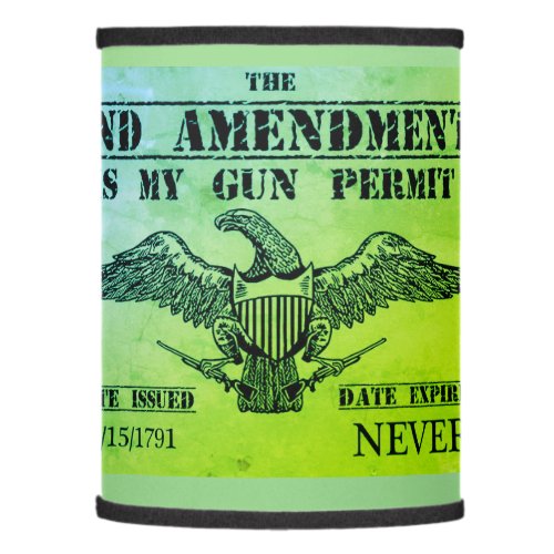 SECOND AMENDMENT GUN PERMIT 12 LAMP SHADE