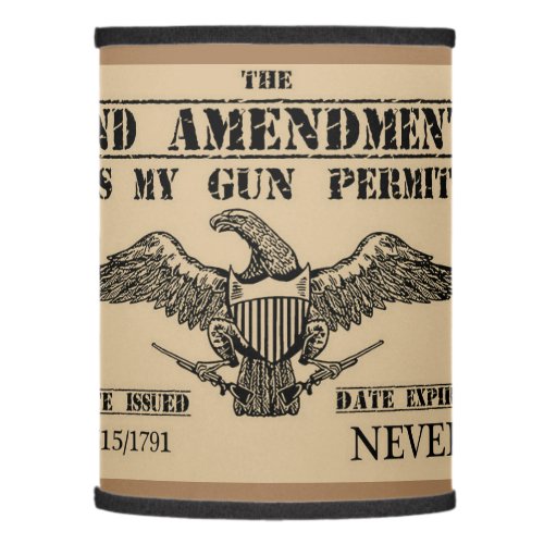 SECOND AMENDMENT GUN PERMIT 12 LAMP SHADE