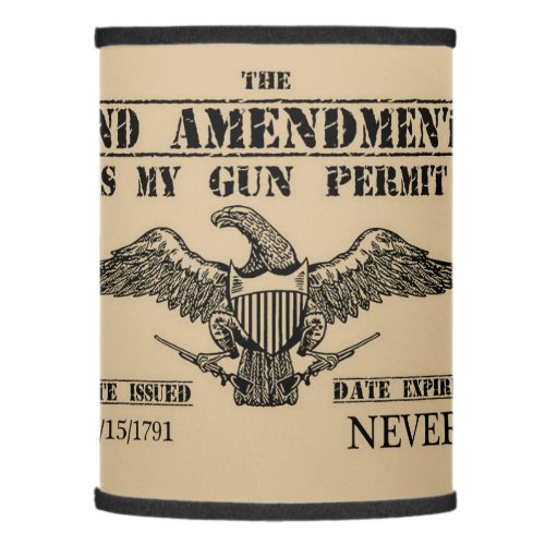 SECOND AMENDMENT GUN PERMIT 15 LAMP SHADE