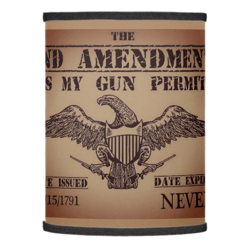 SECOND AMENDMENT GUN PERMIT 3 LAMP SHADE