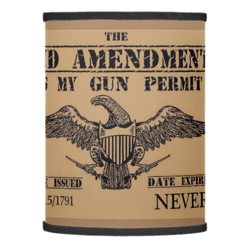 SECOND AMENDMENT GUN PERMIT LAMP SHADE
