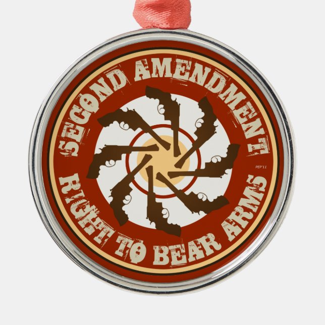Second Amendment Metal Ornament (Front)