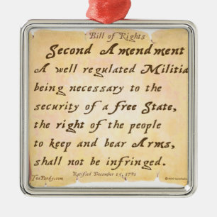 Second Amendment Metal Ornament