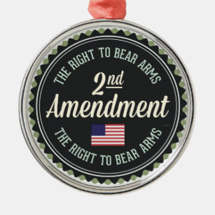 Second Amendment Metal Ornament