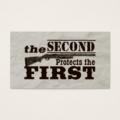 Customizable Second Amendment Protects First Amendment Business Cards