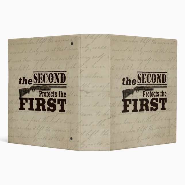 Second Amendment Protects First Amendment 3 Ring Binder (Background)