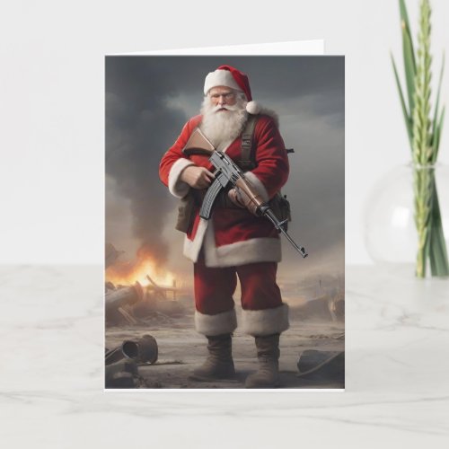 Second Amendment Santa Funny Christmas Holiday Card
