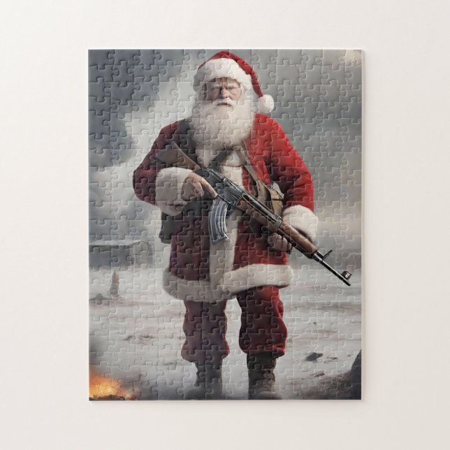Second Amendment Santa Funny Christmas Jigsaw Puzzle (Vertical)