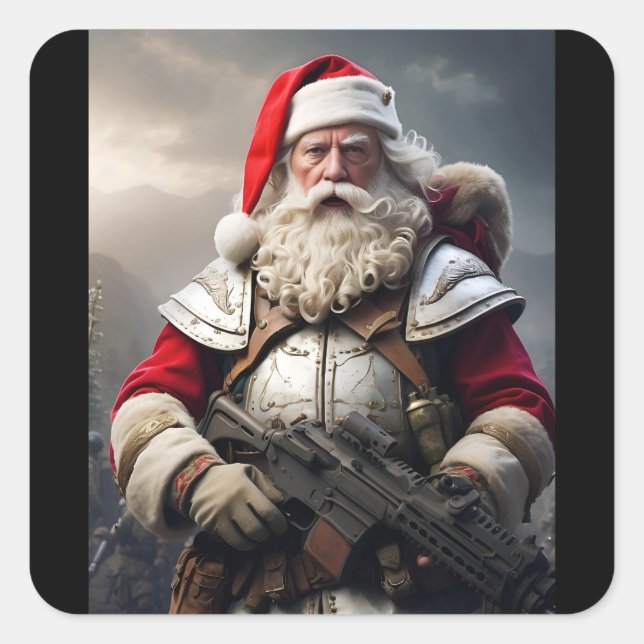 Second Amendment Santa Funny Christmas Square Sticker (Front)