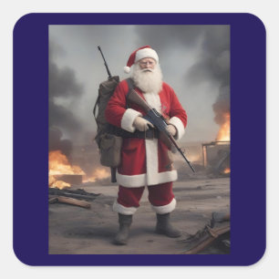 Second Amendment Santa Funny Christmas Square Sticker