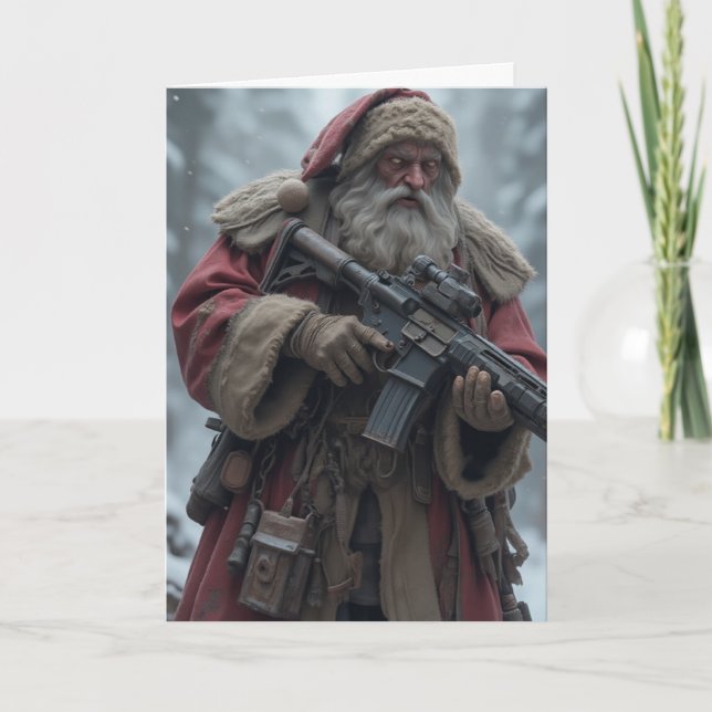 Second Amendment Santa Personalized Christmas Card (Front)